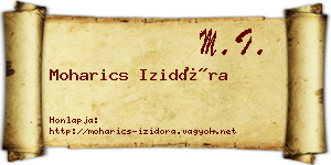 Moharics Izidóra névjegykártya